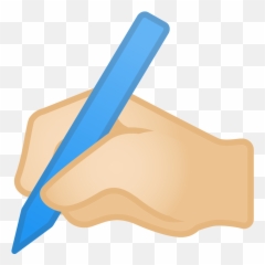 Writing Hand Emoji With Light Skin Tone - Hand Writing Emoji Png,Pencil Emoji