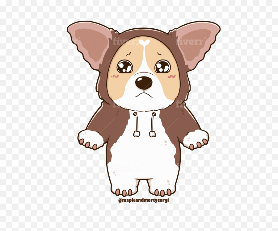 Draw Cute Dog Cartoon Illustration Pet Stickers Emojis - Happy,Dog Emoji Drawing