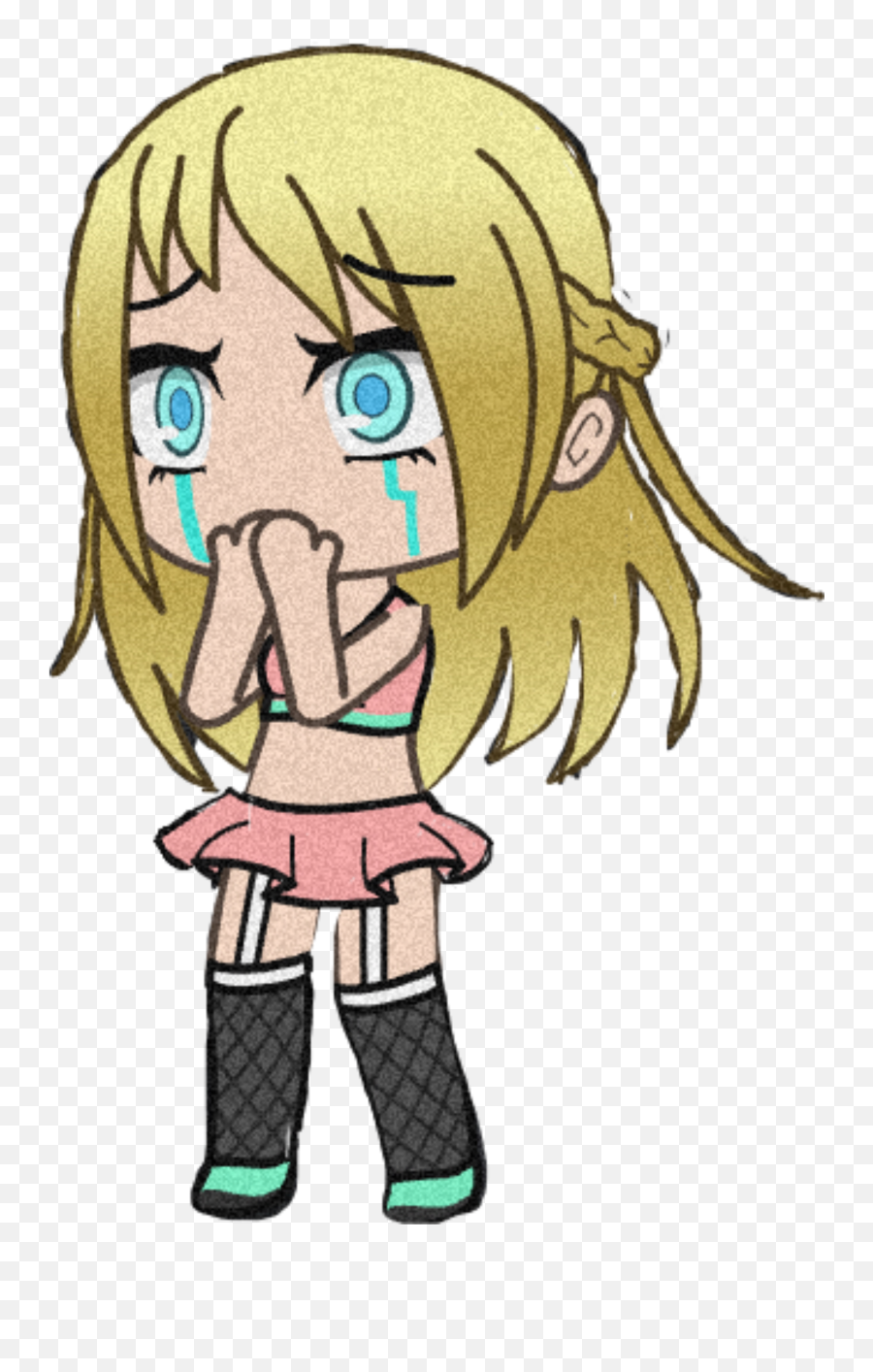 Sticker Gachalife Crying Girl Sticker - Fictional Character Emoji,Crying Girl Emoji
