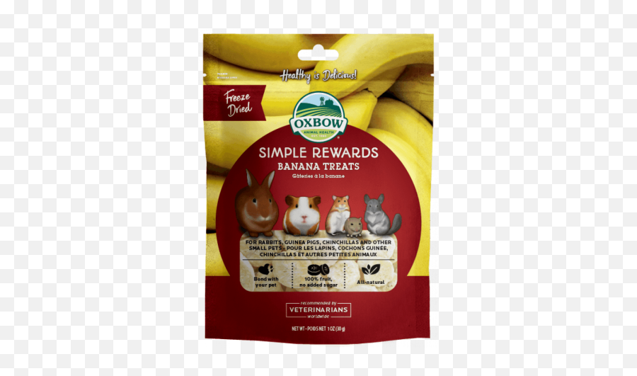 Oxbow Banana Treat Simple Rewards 30g - Oxbow Simple Rewards Banana Treats Emoji,Emotion Pets Milky The Bunny Reviews