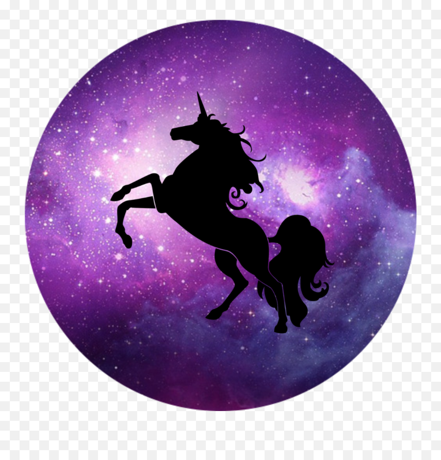 Unicorn Unicornsiluet Galaxy Sticker By Rosé Pasta - Transparent Unicorn Silhouette Png Emoji,Unicorn Emoji Silhouette