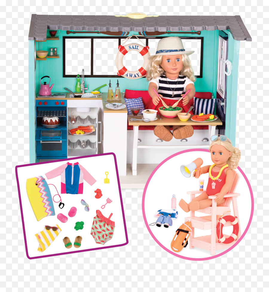 Deluxe Beach House Bundle 18 - Inch Doll Beach Set Our Target Our Generation Big Sets Emoji,Lifelike Doll Showing Emotions