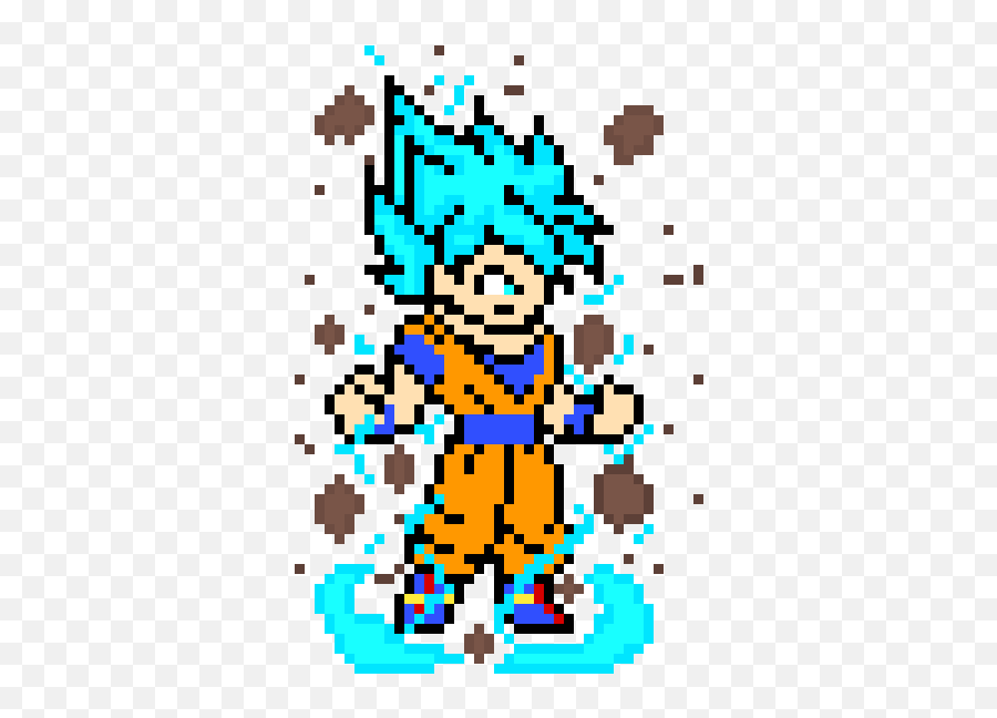 Ghoulishs Gallery - Goku Pixel Art Super Sayajin Blue Emoji,Goku Text Emoticon