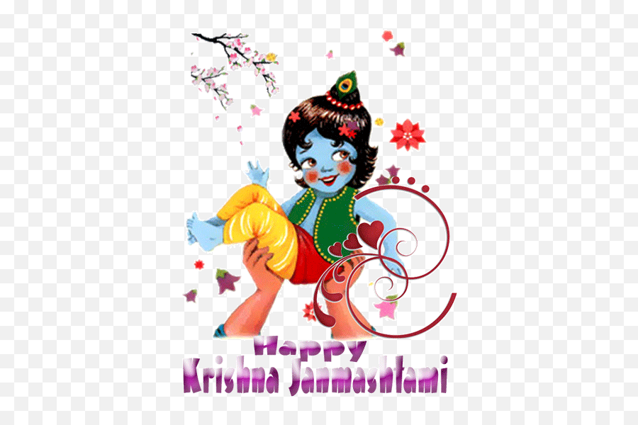 Happy Janamasthami Photo Gallery - Cute Happy Janmashtami Gif Emoji,Allued Emoticon Gif