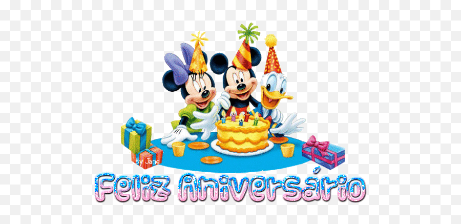 35 Gifs Animados De Feliz Aniversário Para Whatsapp Família - Happy Birthday Cute Mickey Emoji,Love Emojis Gifis