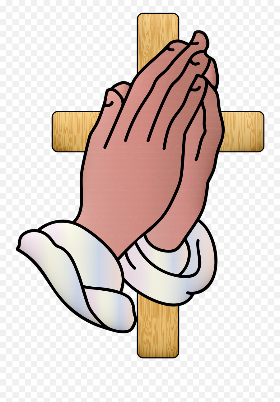Pixabay - Transparent Praying Hands With Cross Emoji,Easter Cross Emojis
