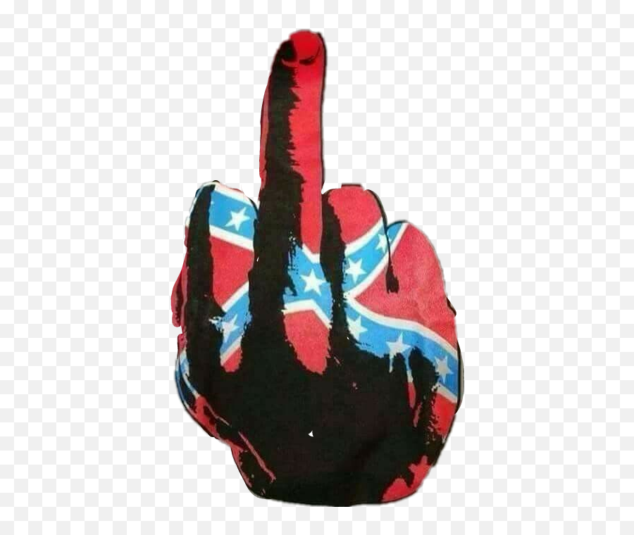 Rebel Flag Middle Finger Sticker By - Transparent Rebel Flag Png Emoji,Emoji Giving The Finger