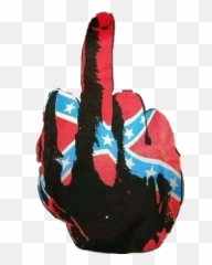 Rebel Flag Middle Finger Sticker By - Transparent Rebel Flag Png Emoji,Emoji Giving The Finger