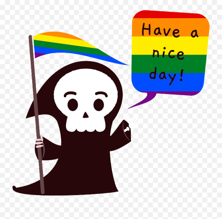 Gay Pride Grim Reaper - Sushiro Taipei Station Restaurant Emoji,Grim Reaper Emoticon Facebook