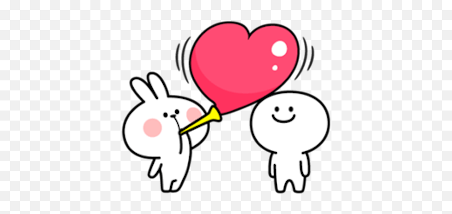 Spoiled Rabbit Love By Binh Pham - Spoiled Rabbit Smile Person Love Emoji,Bunny Heart Emoji