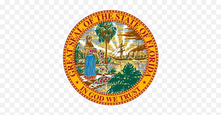 Florida State Seal Vinyl Flag Decal - State Seal Emoji,Florida State Emoji