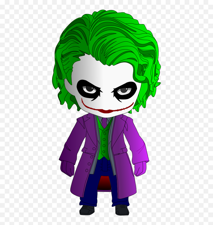 Chibi Joker - Heath Ledger Joker Chibi Full Size Png Joker Chibi Png Emoji,Joker Emoji Ledger