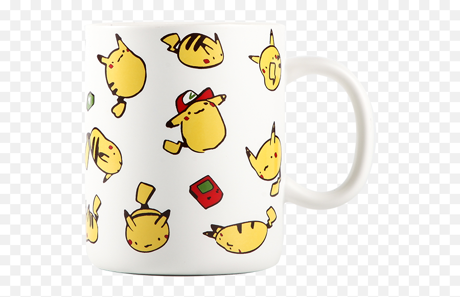 Poke Monster Pikachu Ceramic Mugs Gold Cartoon Plating - Serveware Emoji,Poking Emoticon