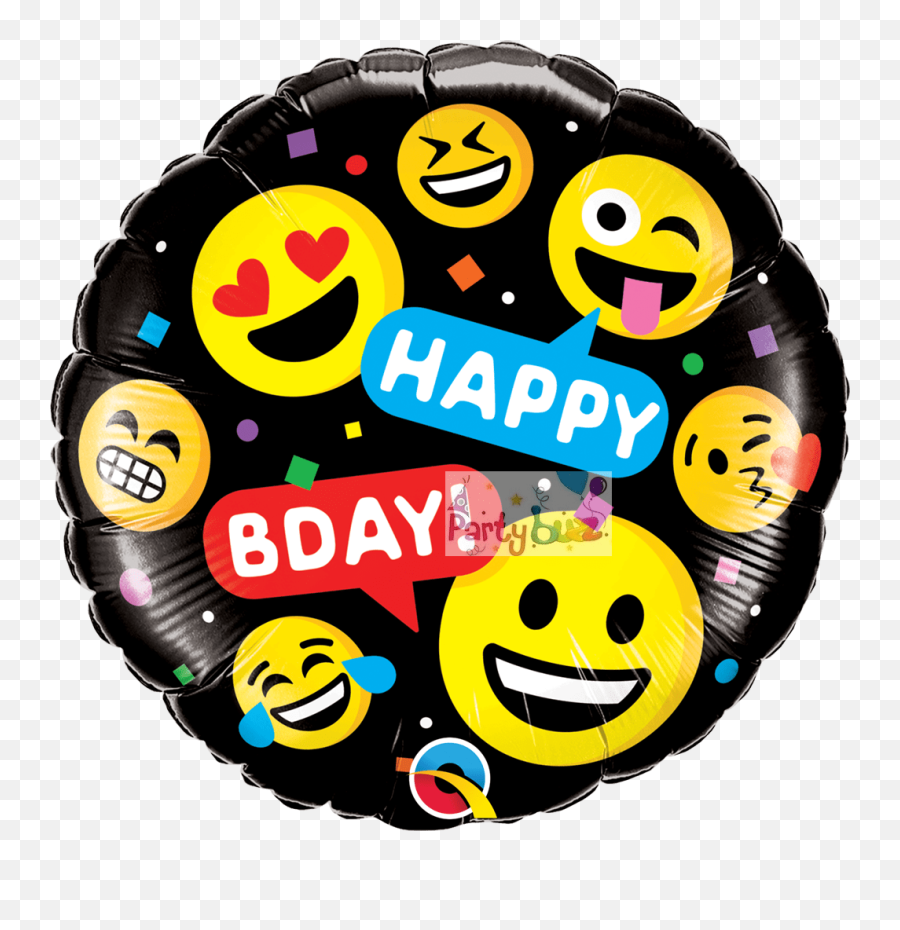 Smiles Happy Bday Emoji Foil Balloon - Party Happy Birthday Emoji,Celebration Emoji