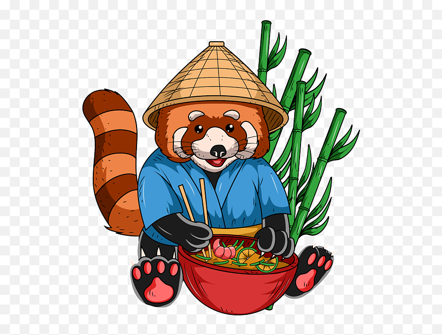 Red Panda For Men Women Kids - Ramen Cook Ramen Racoon Beach Emoji,Raccoon Emotions