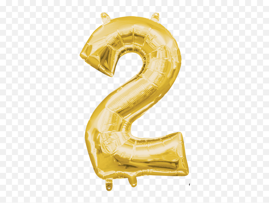16 Inch Gold Number 2 Balloon - Transparent Gold Number Balloons Png Emoji,Emoji Movie We Are Number 2