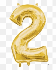 16 Inch Gold Number 2 Balloon - Transparent Gold Number Balloons Png Emoji,Emoji Movie We Are Number 2