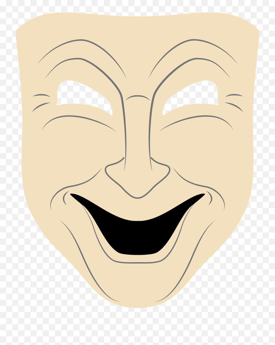 Comedy Mask Clipart - Happy Emoji,Comody Tragedy Emojis