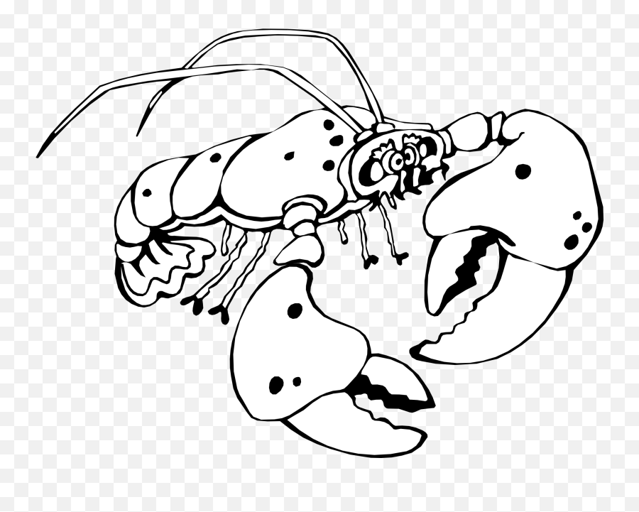 Lobster Clipart Of A Black And White - Lobster Black And White Emoji,Lobster Emoji