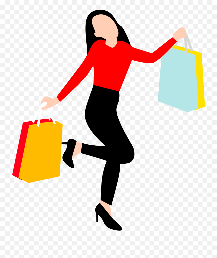 Download Free Illustrations Of Woman Shopping Bags Pose Emoji,Avatar Emotion List