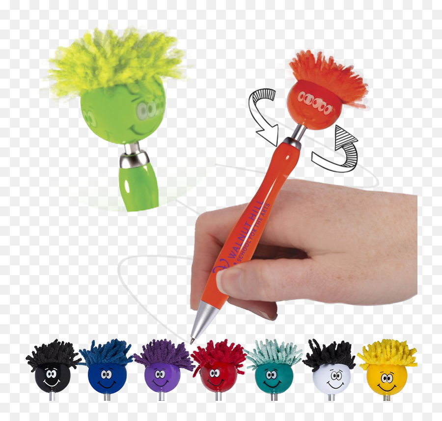 Take Your Child To Work Curated U2013 Progressive Promotions - Mop Head Pens Emoji,Walnut Emoji