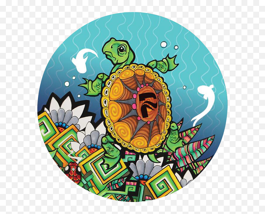 Pulsar Psychedelic Jungle Turtle Round Dabpadz Emoji,Available Turtle Emojis
