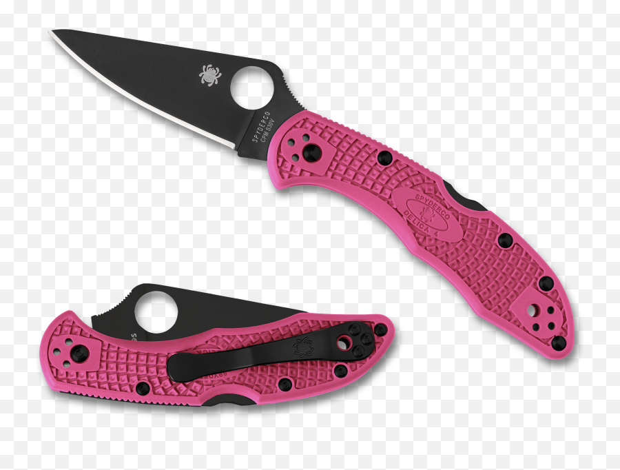 Delica 4 Frn Pink Black Blade - Spyderco Inc Emoji,Blade & Soul Emoticons