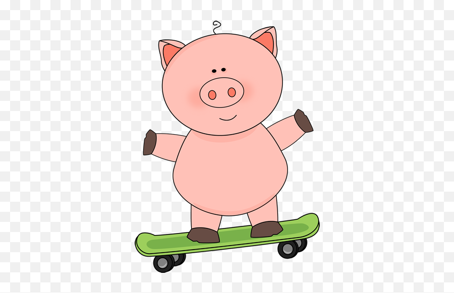 Cute Pig Png Download - Skating Pig Emoji,Skateboarding Emoji