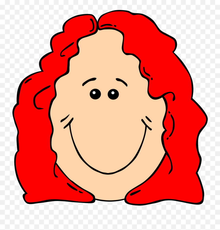 Red Hair Female Cartoon Face Png Svg Clip Art For Web Emoji,Emoji Smile Rosy Cheeks