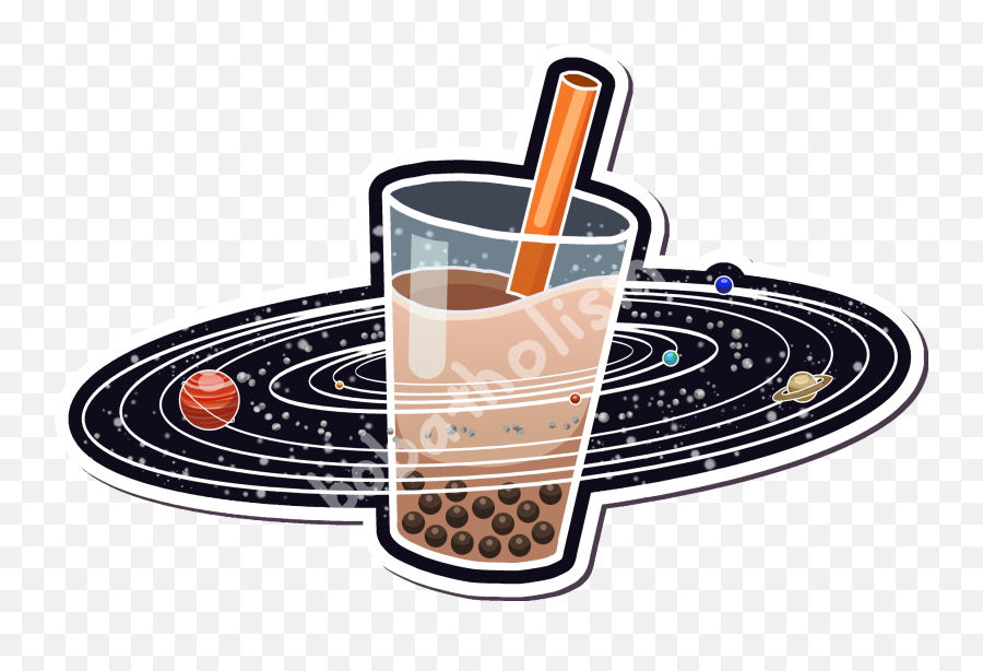 Boba Solar System Sticker Boba Stickers Vinyl Sticker Emoji,Buble Tea Emoji