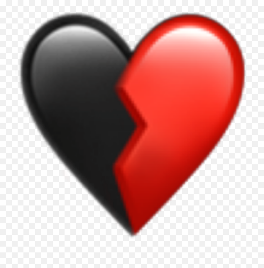 Brokenheart Heart Black Red 315591515412211 By Zuzziq Emoji,Red Heart Emojie