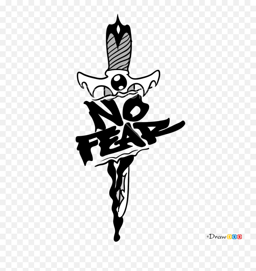 How To Draw No Fear Tattoo Fonts - No Fear Logo Tattoo Emoji,Emoji Tattoo