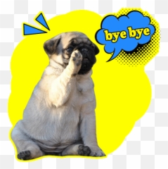 Handsome Pug Puppy Animated By Hung Hoang The - Pug Saying Bye Gif Emoji,Emoji Saying Bye