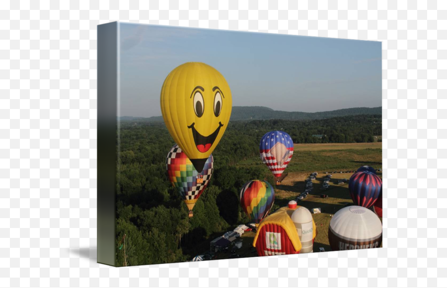 Smiley Face Balloon By John Covin - Hot Air Ballooning Emoji,Emoticon Wall Art