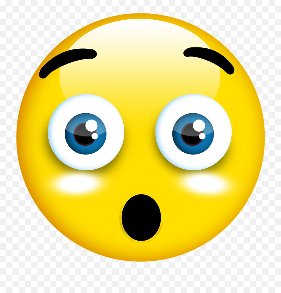 Smiley Oh My God 3d Button - Surprised Free Emoji Clipart,(o)(o) Emoticon