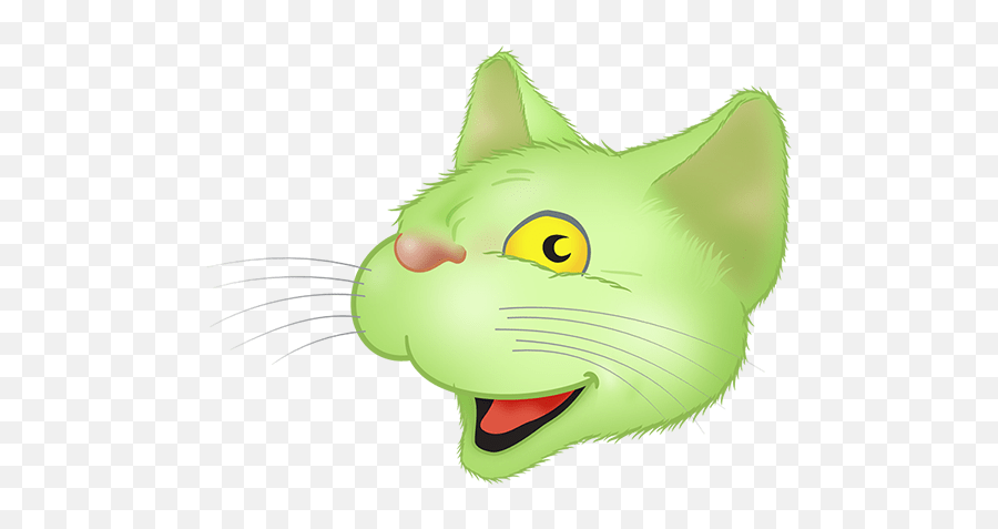 Green Cat Emoji - Happy,Photoshop Cat With Emoji For Feet