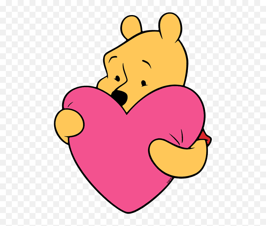 Valentine Card Design Clip Art Disney Valentine Images - Winnie The Pooh With A Heart Emoji,Emoticons Da Disney