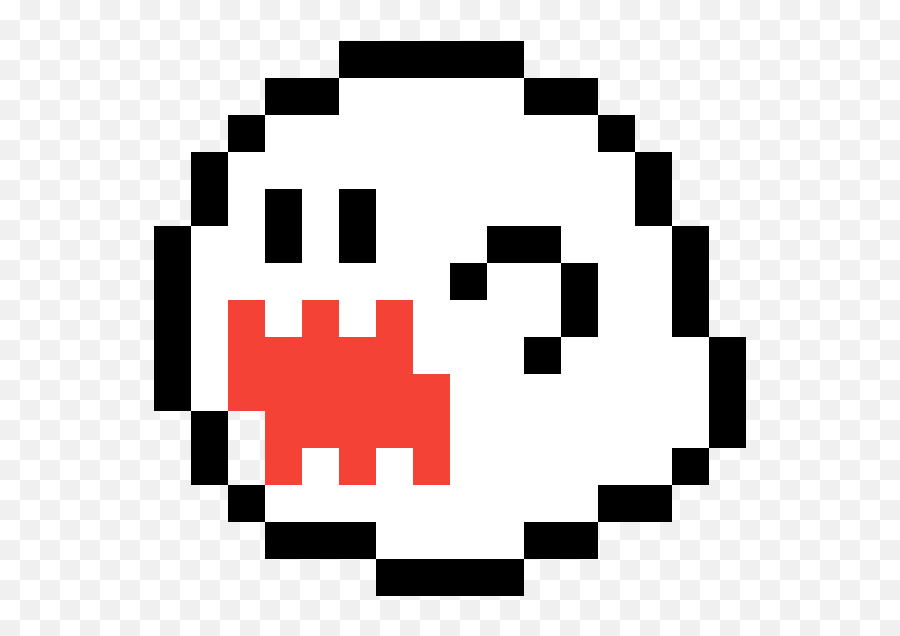 Pixilart - Mario Ghost By Momofroufrou Boo Pixel Art Emoji,Ghost Emoticon Facebook Comment