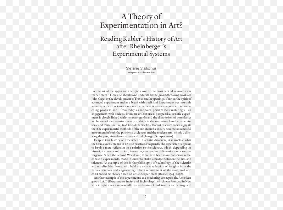 Pdf A Theory Of Experimentation In Art Reading Kubleru0027s - Document Emoji,Baldessari Quotes About Emotions