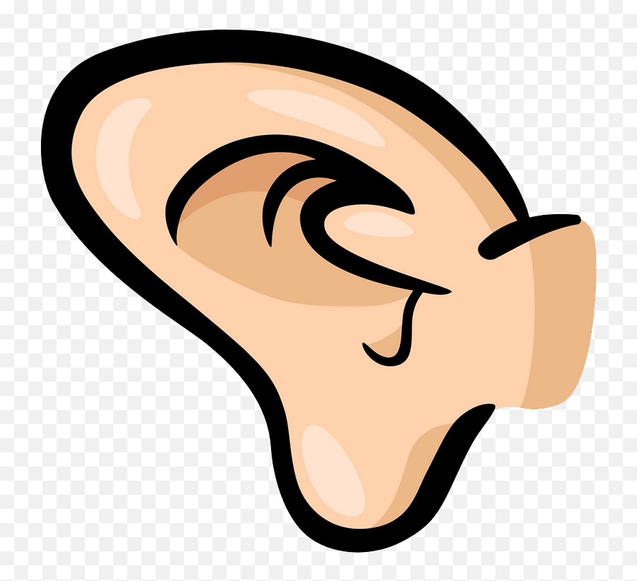 Ear Clipart - Clipartworld Ear Cartoon Body Parts Emoji,Free Emoticon Clip Art With Piercing