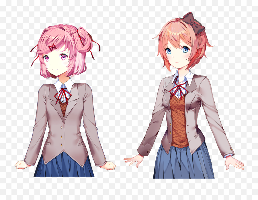 Download Slightly Altered Sayori And Natsuki Feel Free To Emoji,Manga Emotion Png