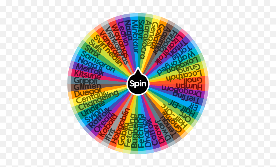 Race Selection For Dnd And Pathfinder Spin The Wheel App Emoji,Dnd Emotion Wheel