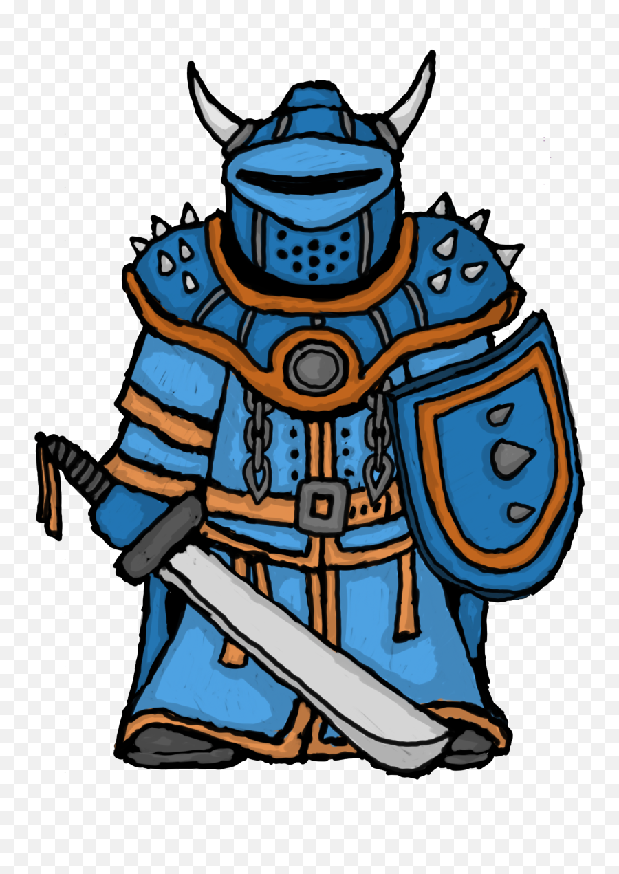 Drawing Knight Blue - Character Clipart Full Size Clipart Emoji,Castle Knight Emojis