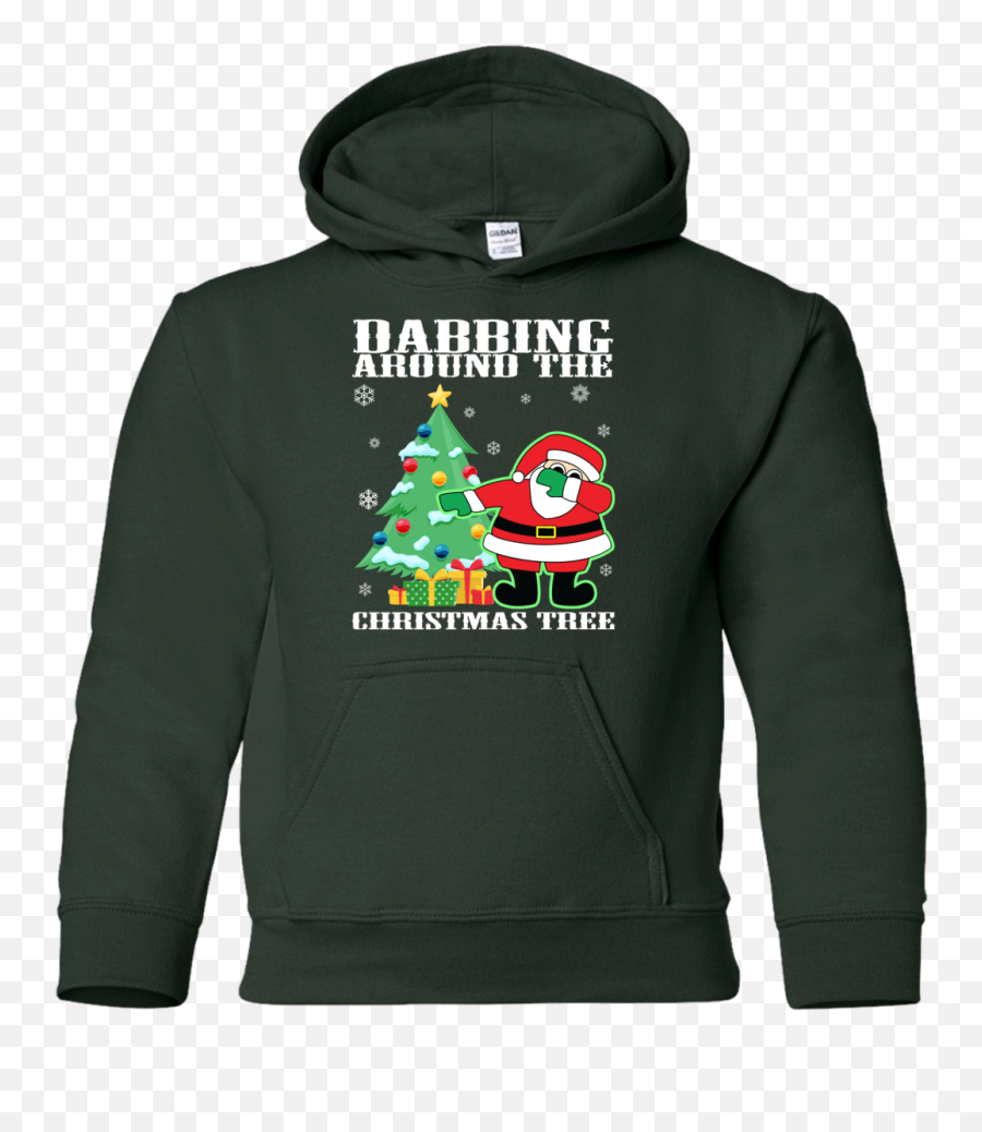 Cute Dabbing Around The Christmas Tree Funny Santa Youth Emoji,Christmas Tee Emoji