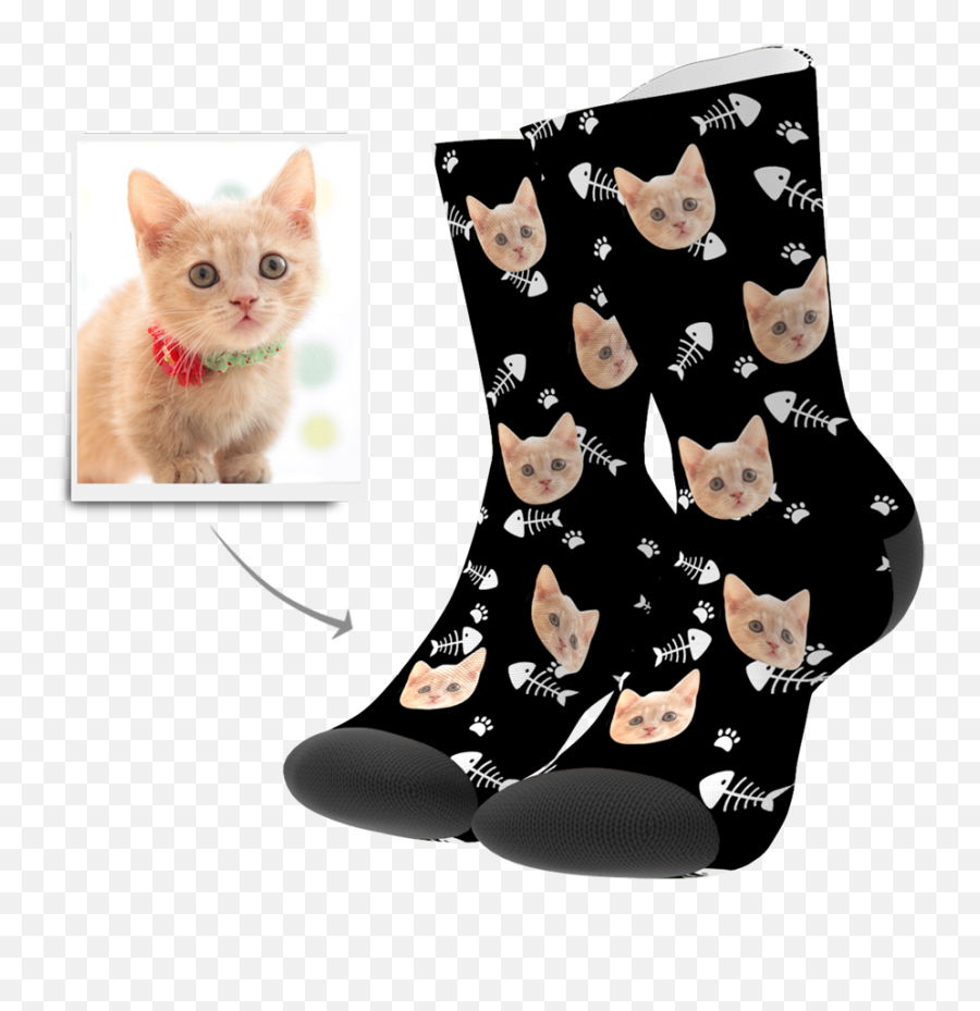 Custom Cat Socks - Custom Cat Socks Emoji,Cat Faces Emoticons