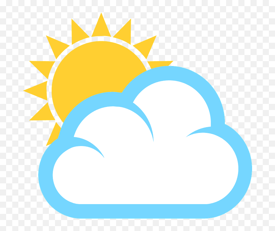 Sun Behind Cloud Emoji Clipart - Clip Art,Sun And Cloud Emoji
