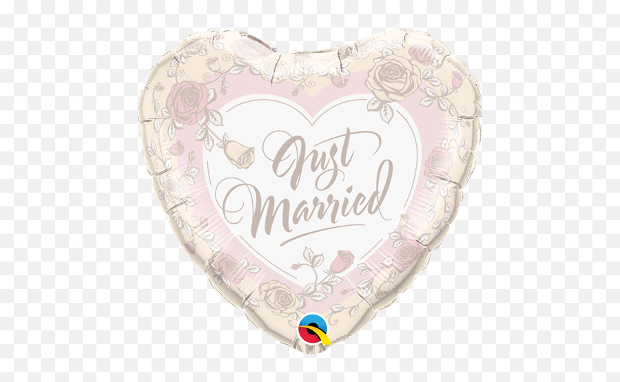 18 Heart Just Married Roses Foil - Rose Gold Foil Balloon Emoji,Emoji Balloons For Sale