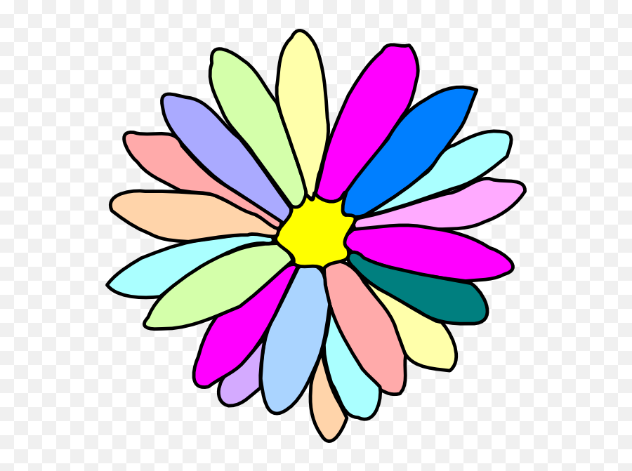 Picture Clipart Colorful Picture Colorful Transparent Free - Flower Line Drawing Png Hd Emoji,Free Animated Emoticons For Lotus Sametime