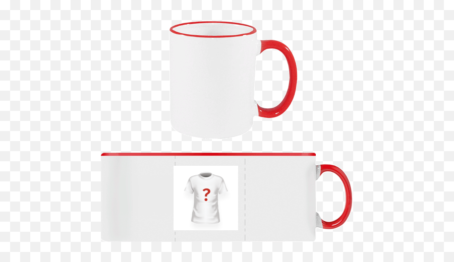 Mug With Red Handle - Mug Emoji,Rubber Stamps Emoticons