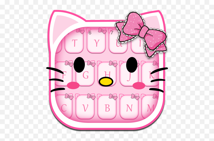 Pink Kitty Keyboard Theme - Bow Emoji,Cat Emoji Keyboard